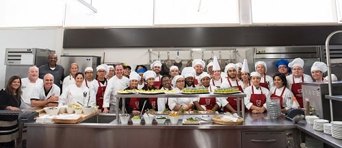 Group photos of students and guests at Triton College healthy cooking event